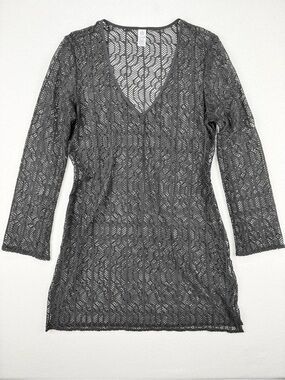 Everyday Sunday Crochet Beach Cover Up Gray Swim Coverup Boho Resortwear Tunic